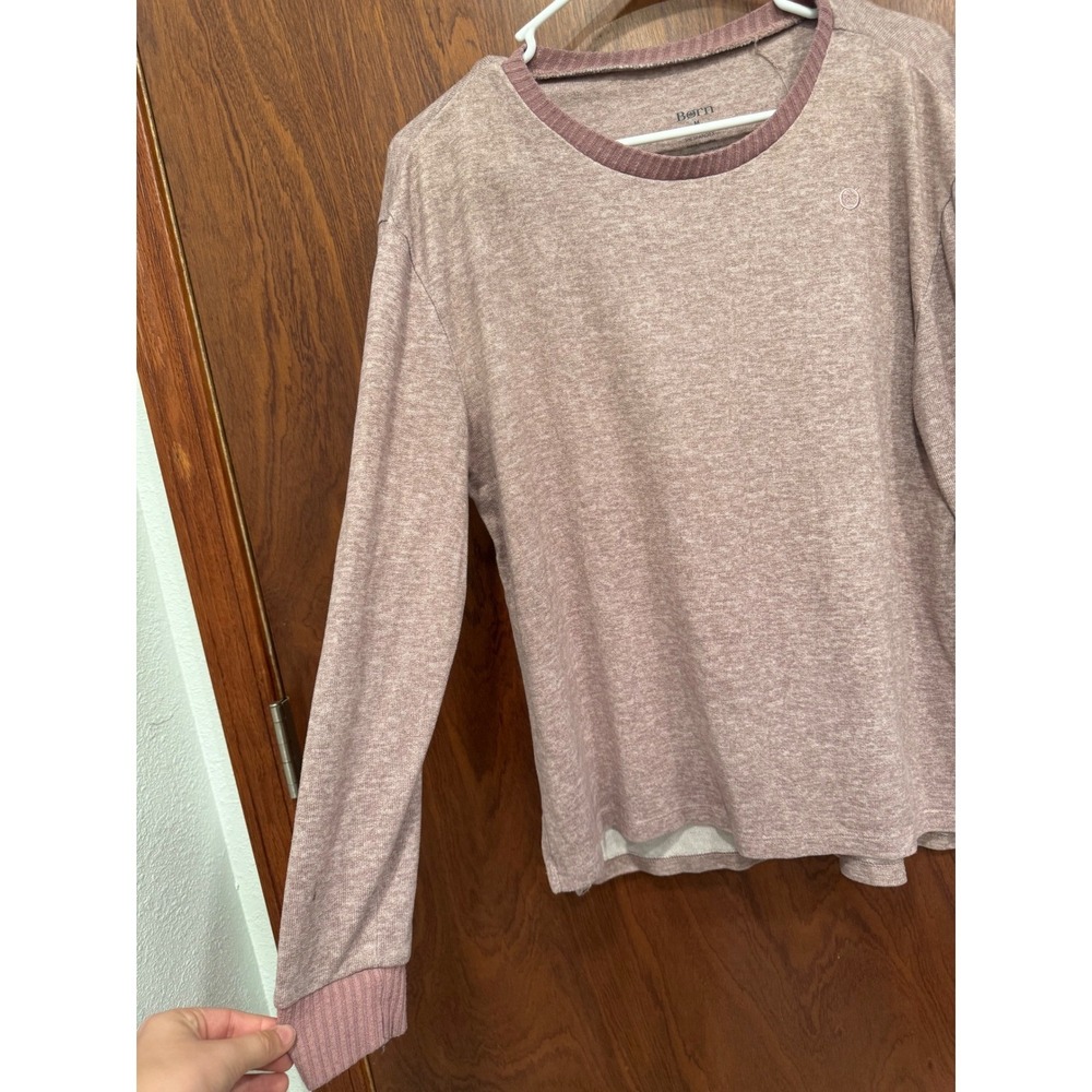 Born Long Sleeve Casual Top Heathered Knit Relaxed Fit Mauve Size M - Picture 3 of 8